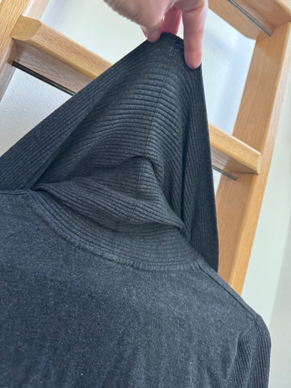 White House Black Market Dark Gray Draped Open-Front Cardigan Blazer - Picture 7 of 8